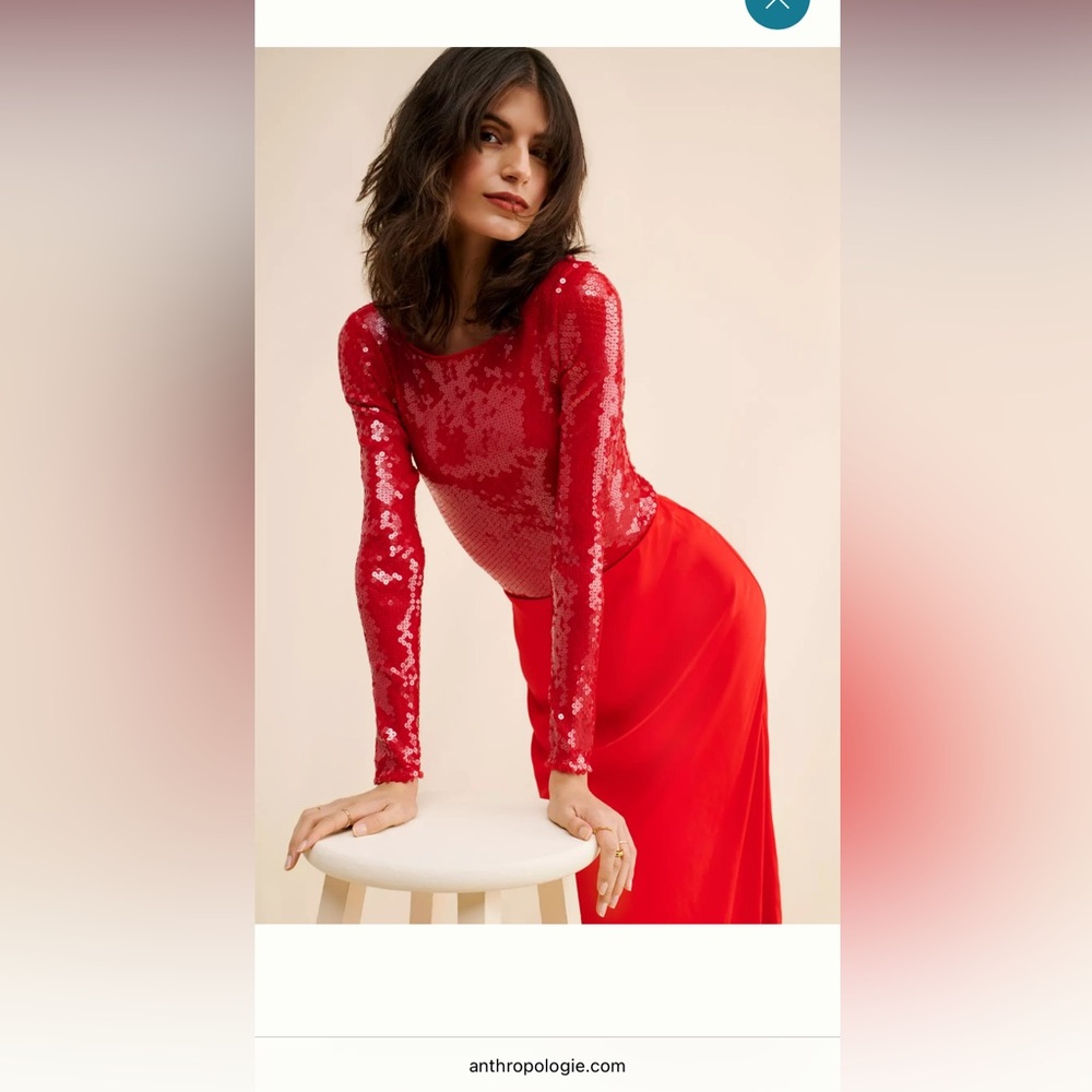 Bardot Red sequin bodysuit